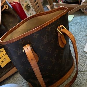 Louis Vuitton petit canvas bucket bag